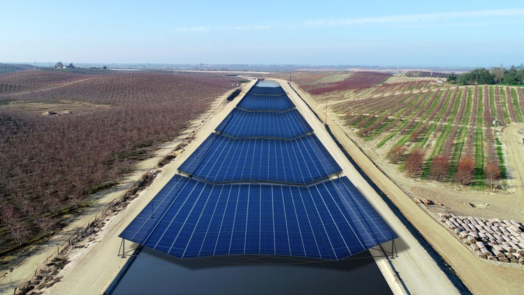 About 10% of the water shuttled through the LA Aqueduct gets lost to evaporation. To stop it, LA DWP wants to cover some of those miles of water with solar panels.