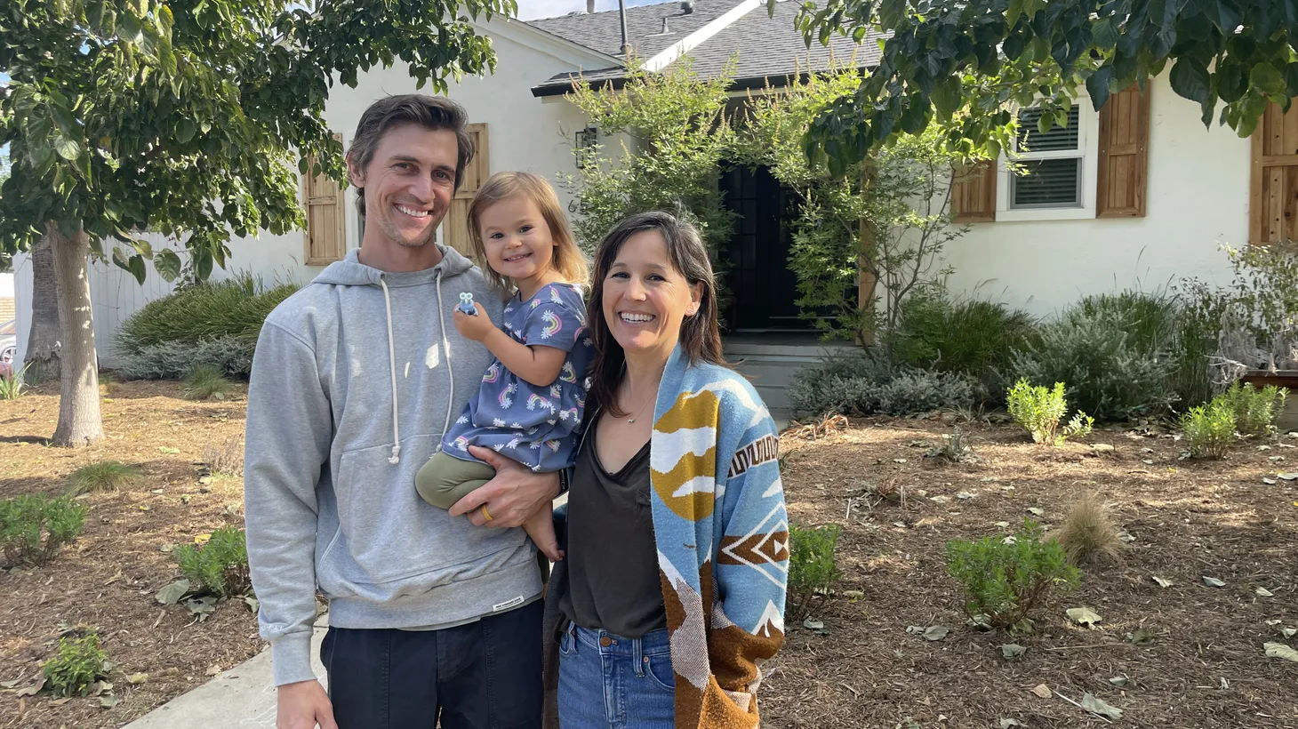 The Canoga Park household of Jake Olson, Amy Ball and their daughter Scout was one of 15 selected to get retrofitted as part of a water conservation pilot project.