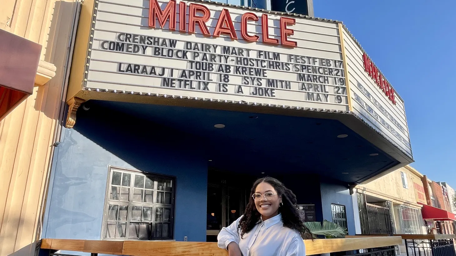 Executive Director Ashley Blakeney picked the Miracle Theater for The Crenshaw Dairy Mart’s first film festival to keep the event close to filmmakers located in Inglewood and South LA.