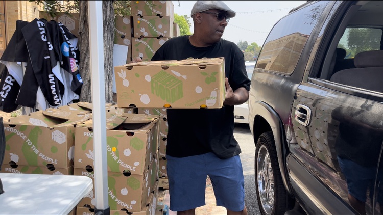The LA Regional Food Bank saw a dip in demand at the beginning of the year, but as inflation drives up food prices, more people are lining up for food handouts.