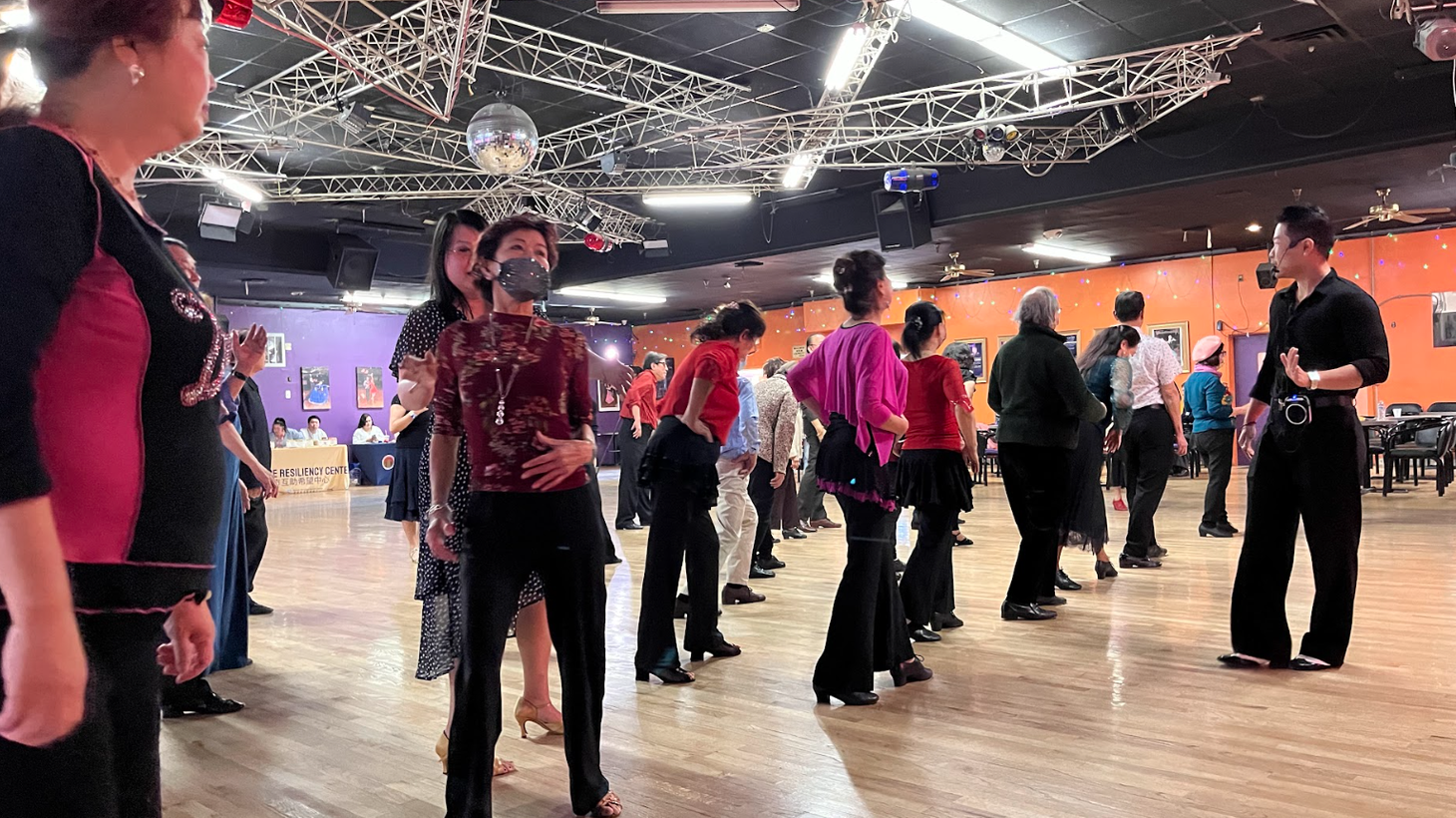The Lai Lai Ballroom in Alhambra hosted a fair on Jan. 14, 2024 to commemorate last year’s Monterey Park-based mass shooting. At the Lai Lai, visitors participated in a dance lesson.