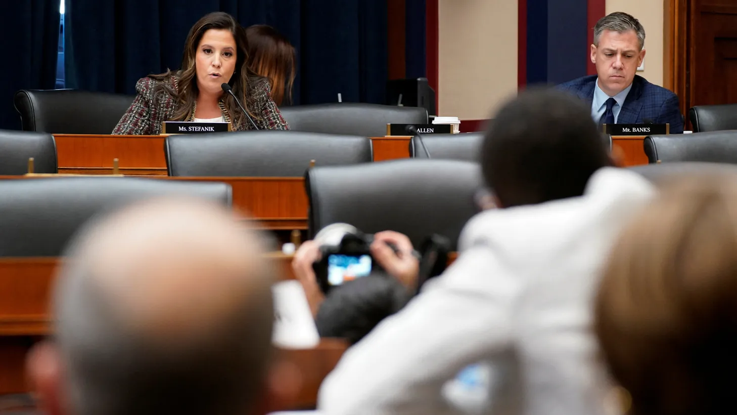 U.S. Representative Elise Stefanik (R-NY) speaks during a hearing on Capitol Hill in Washington, U.S., December 5, 2023.
