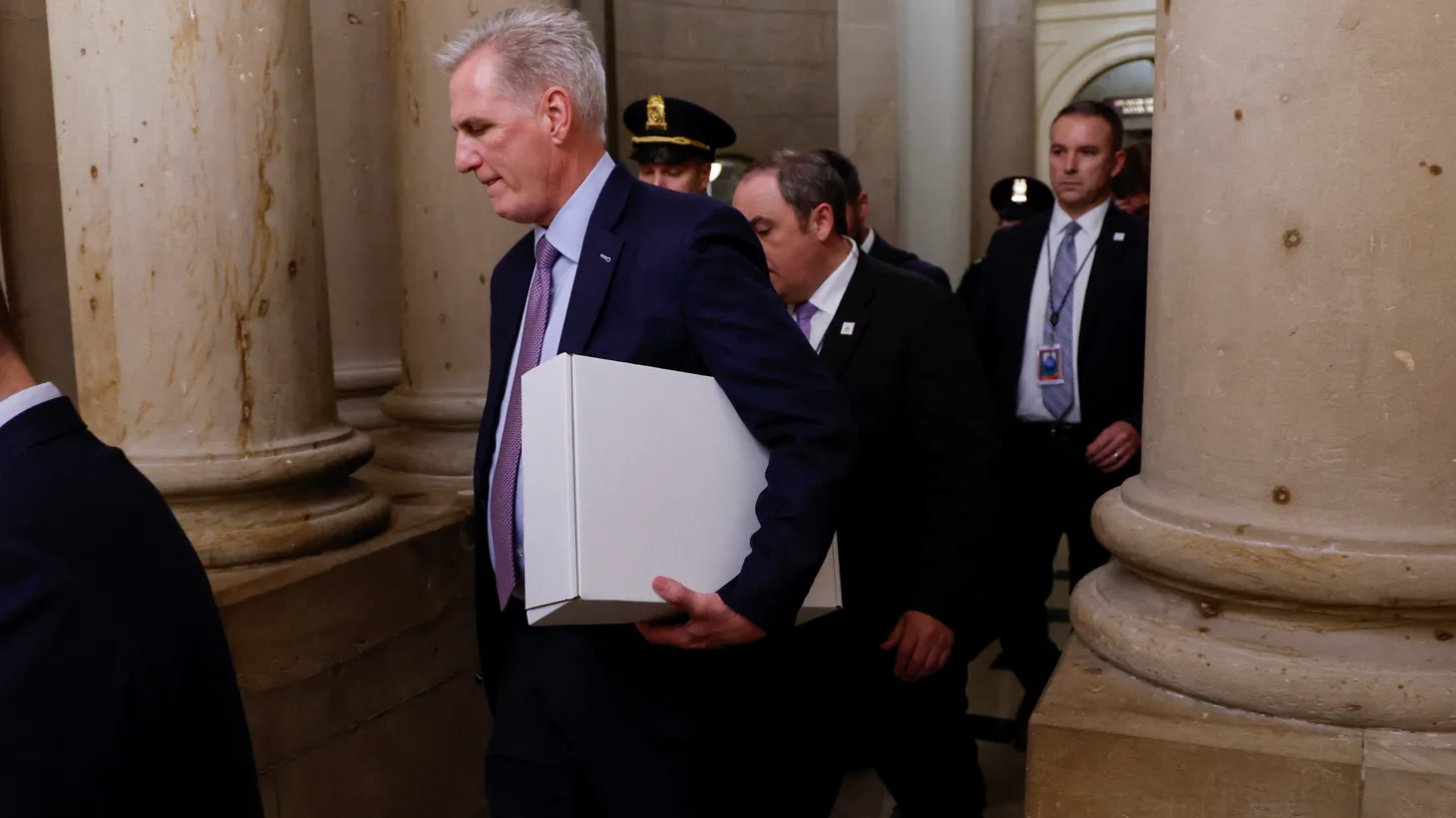 Kevin McCarthy leaves the U.S. Capitol several hours after being ousted as speaker of the House, Washington D.C., U.S. October 3, 2023.