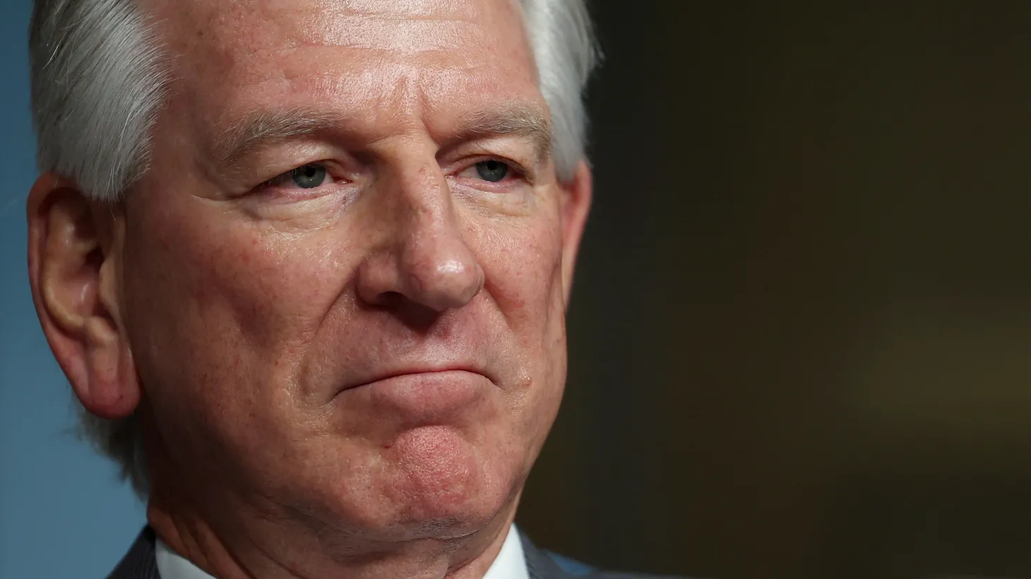 U.S. Senator Tommy Tuberville (R-AL), looks on during a U.S. Senate Armed Services Committee hearing on Capitol Hill in Washington, U.S., July 11, 2023.