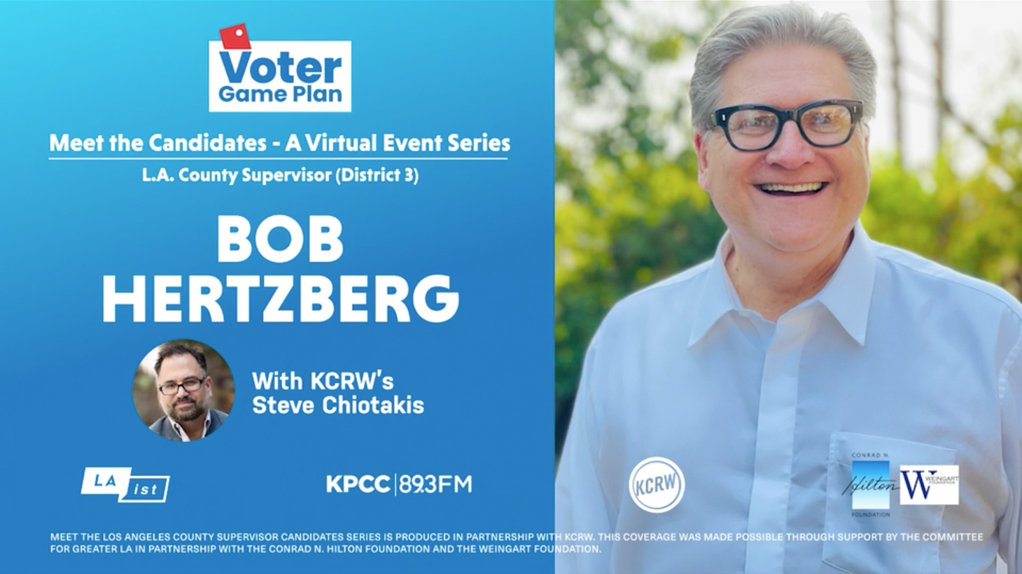 Bob Hertzberg, one of the three leading candidates seeking to represent the 3rd District of the LA County Board of Supervisors, speaks with KCRW and KPCC/LAist.