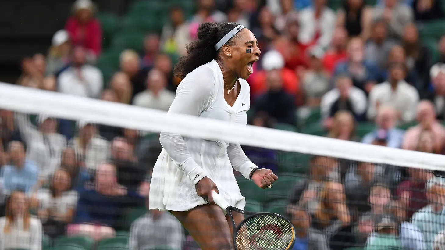Serena Williams competes at Wimbledon, June 29, 2022.