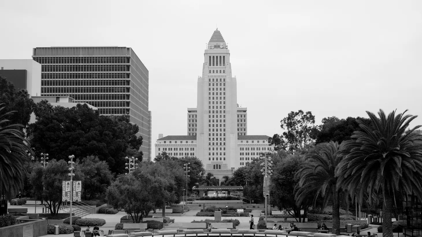 LA City Hall is seen from Grand Park, October 14, 2022. “The fight for political control in the country's second-largest city should be a story. [The] history of racial tensions and racial injustice in Los Angeles is long and profound and deeply painful,” says León Krauze, national news anchor for Univision.