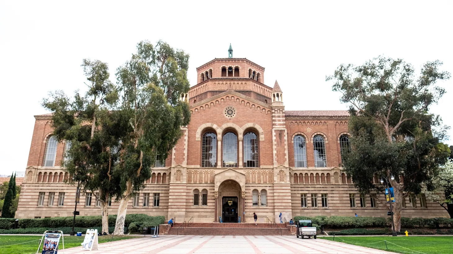 Powell Library sits on the campus of UCLA in Westwood, CA. “The very high-end schools … will continue to be very difficult to get into. … The demand for them is not going to decline anytime soon,” says Doug Belkin, higher education reporter for the Wall Street Journal.