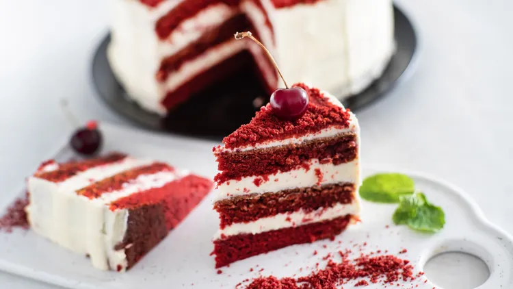 Red velvet cake tends to come up during Valentine’s Day. Beyond all the food coloring, the pastry’s biggest characteristic is its slightly tart flavor.
