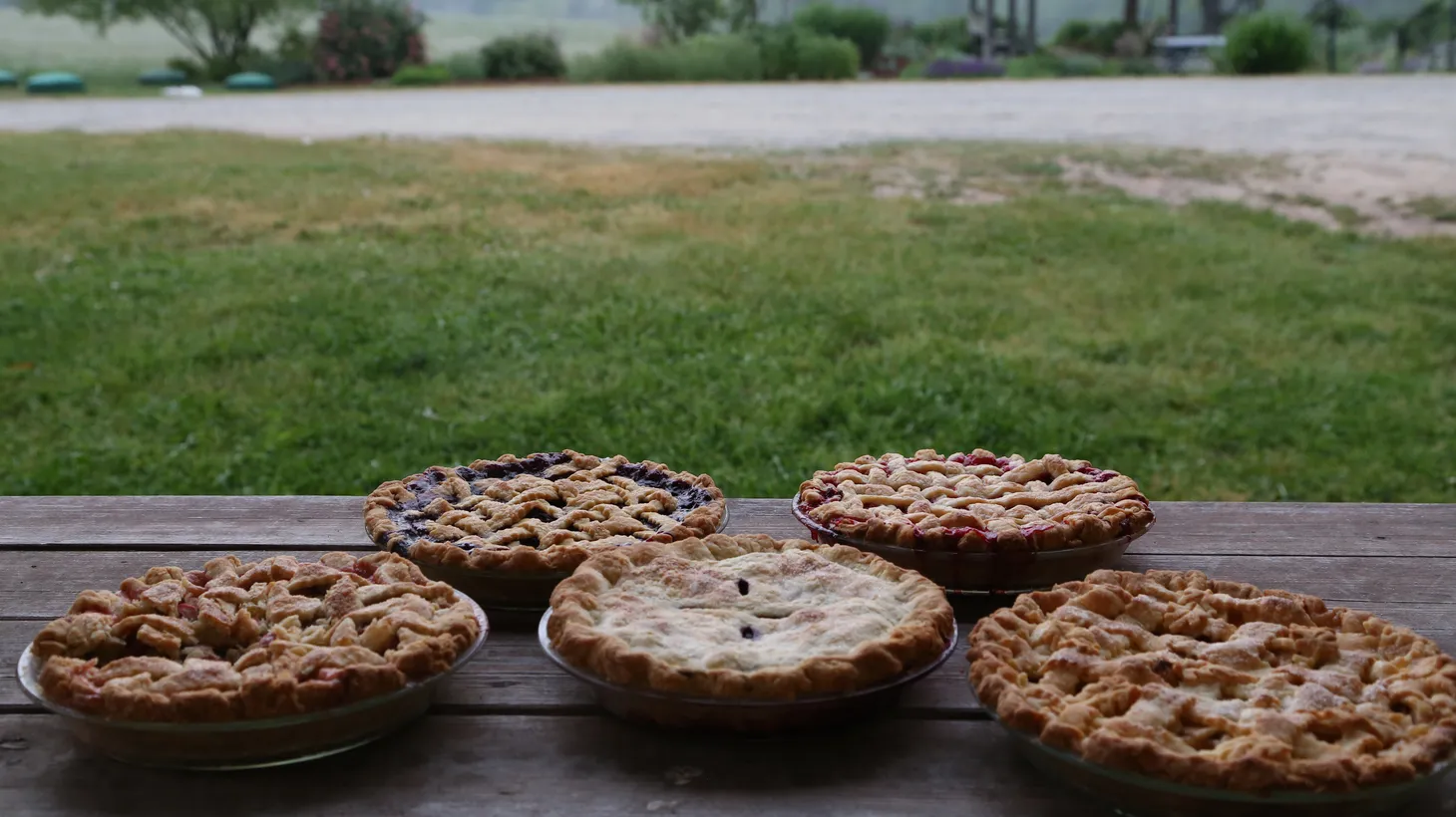 “Pie dough should be rough and not uniform, marbled as well as a good steak, and as cold as you can keep it,” says Clemence Gossett. These pies are from a class at the John C. Campbell Folk School.