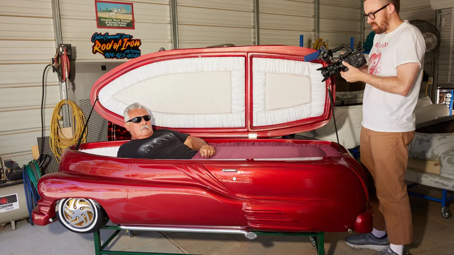 John Wilson interviews the owner of Cruisin Caskets in the episode called “How to Find a Spot.”