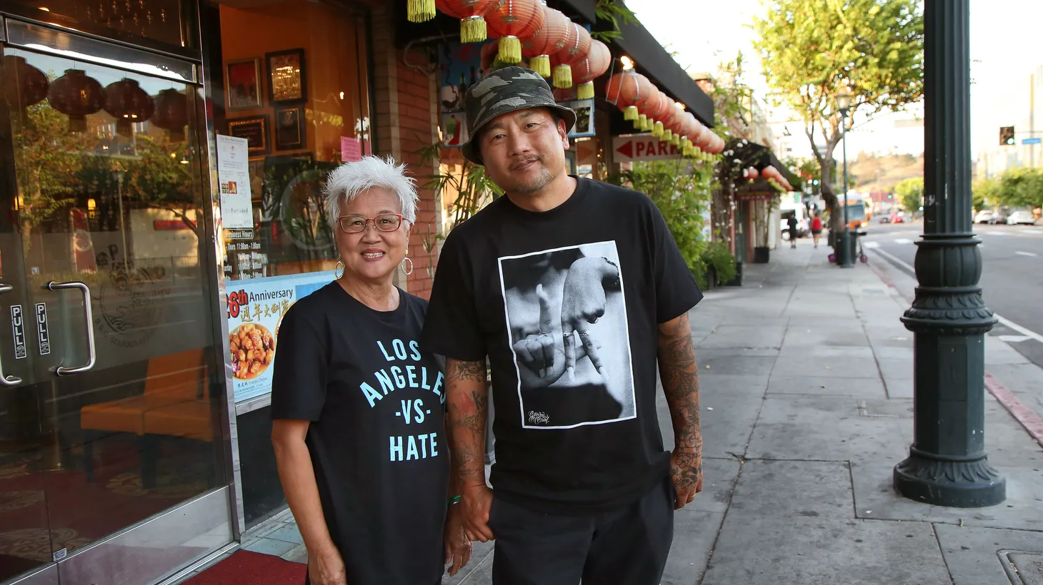 Roy Choi appears with Gay Yuen, board chair for Friends of the Chinese American Museum.