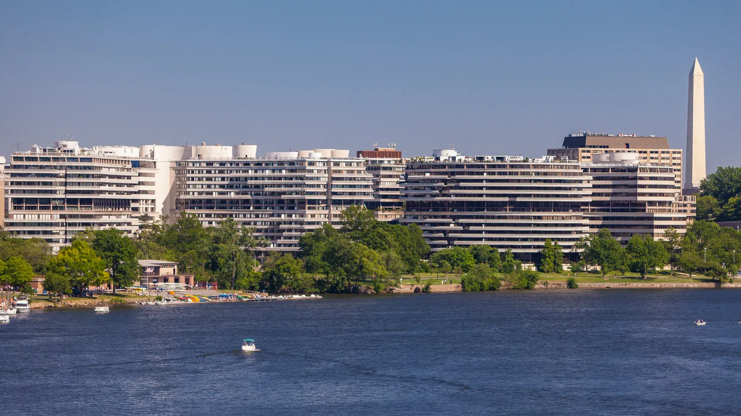 The Watergate hotel and condominium complex is located near the Potomac River in Washington, District of Columbia. A 1972 break-in at Watergate eventually resulted in the resignation of President Richard Nixon.
