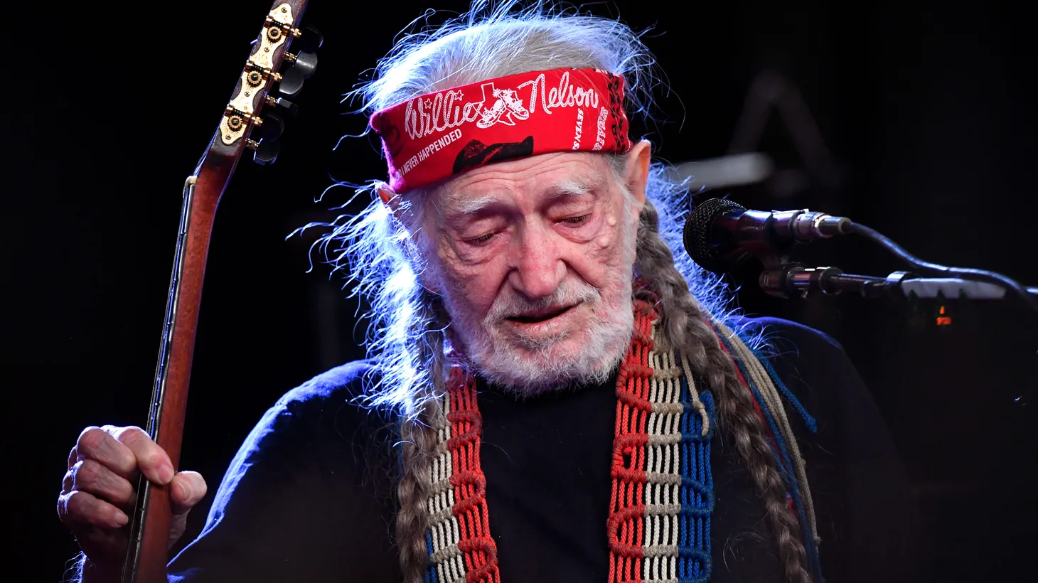 Country legend Willie Nelson finishes his set at Outlaws & Legends Music Festival, April 1, 2023.