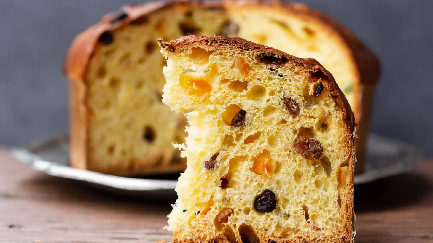 Panettone is a bread so rich it might as well be cake, lightly studded with raisins and orange zest.
