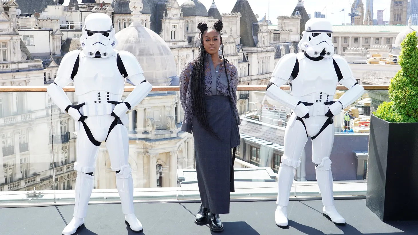 Actress Moses Ingram attends a photocall ahead of the release of the Disney+ series “Obi-Wan Kenobi,” at the Corinthia Hotel in London on May 12, 2022.