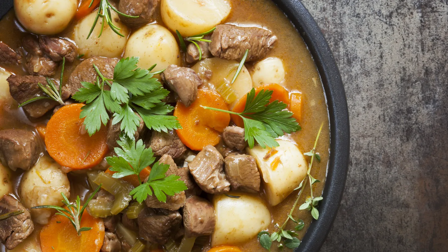 Real Irish stew is made with lamb.