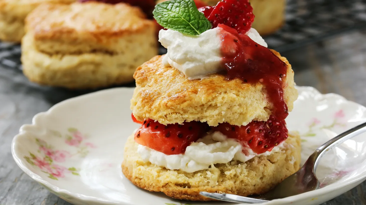 Strawberry “scone” cakes are a wonderful variation for spring.
