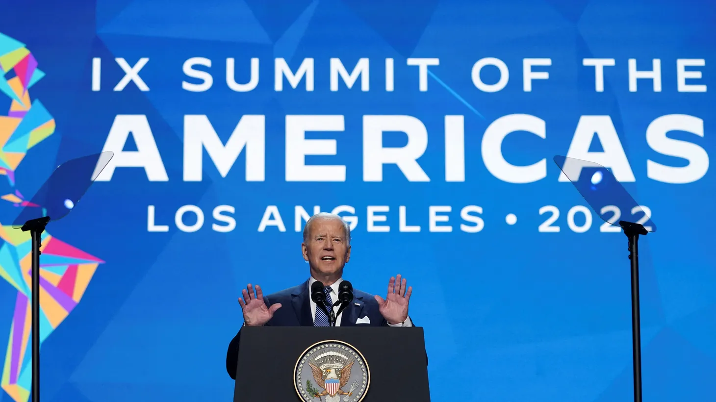U.S. President Joe Biden speaks during the ninth Summit of the Americas, in Los Angeles, California, U.S. June 8, 2022.