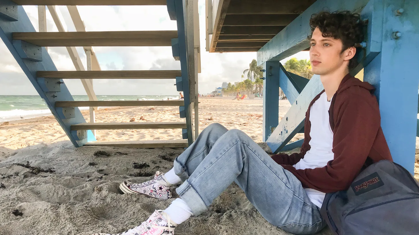 Troye Sivan plays Caleb in “Three Months,” written and directed by Jared Frieder. In the film, Caleb discovers he’s been exposed to HIV right before his high school graduation. “It was a story that I really thought needed to be told because we hadn’t seen it before,” Frieder says.
