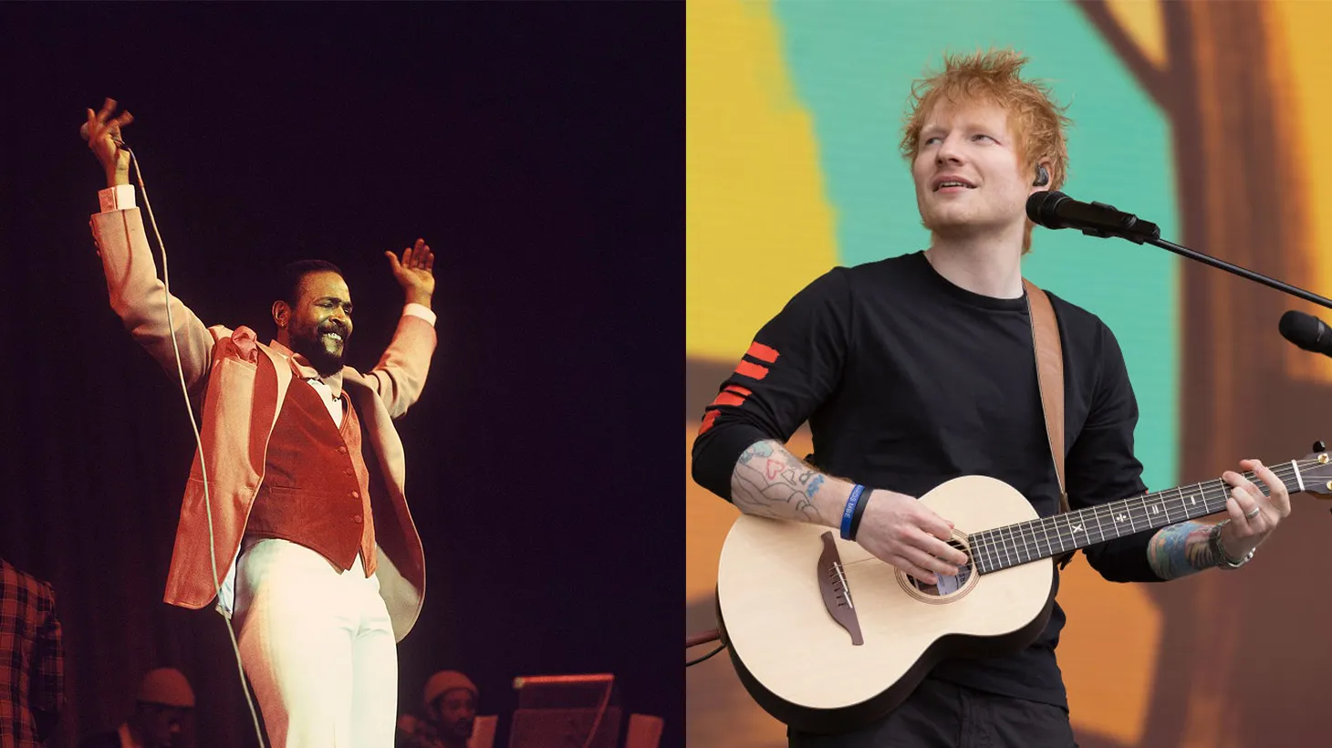 With “Thinking Out Loud,” Ed Sheeran is accused of copying the chord progression in Marvin Gaye’s “Let’s Get It On” — but he’s not backing down.