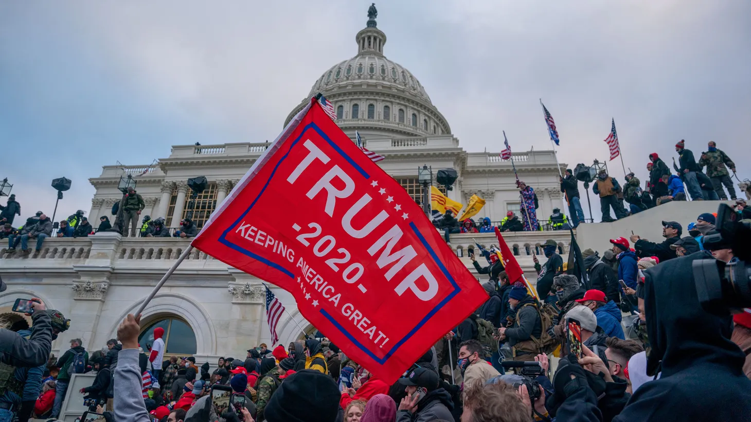 President Donald Trump’s supporters storm the United States Capitol building on January 6, 2021.
