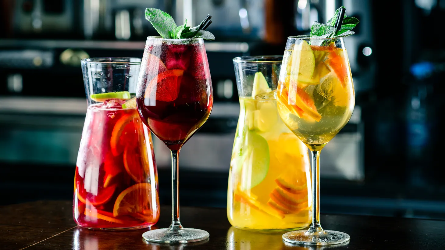 Pitchers of red and white sangria quench the thirst of summer.