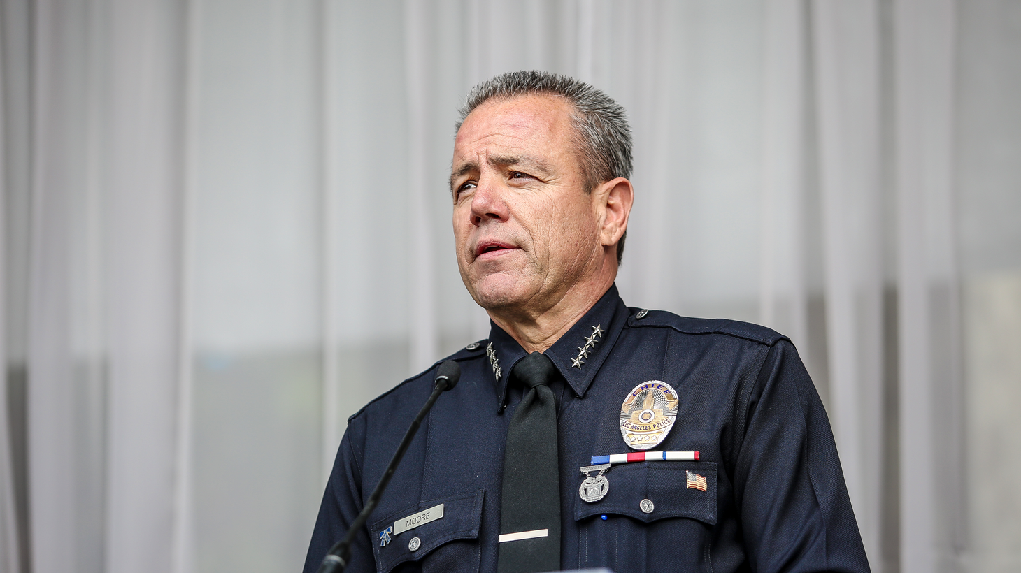 Will LAPD Police Chief Michel Moore gain a second term? That decision lies with the LA Police Commission.