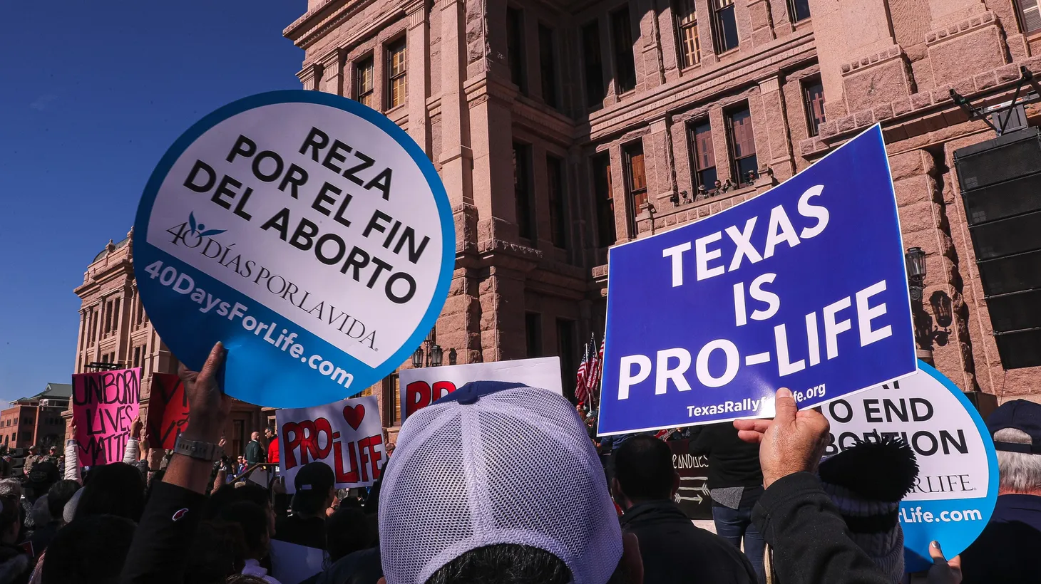 Gov. Greg Abbott, pro-life activists, religious leaders and thousands of abortion opponents gathered outside of the Capitol for the Texas Rally for Life on Jan. 22, 2022.