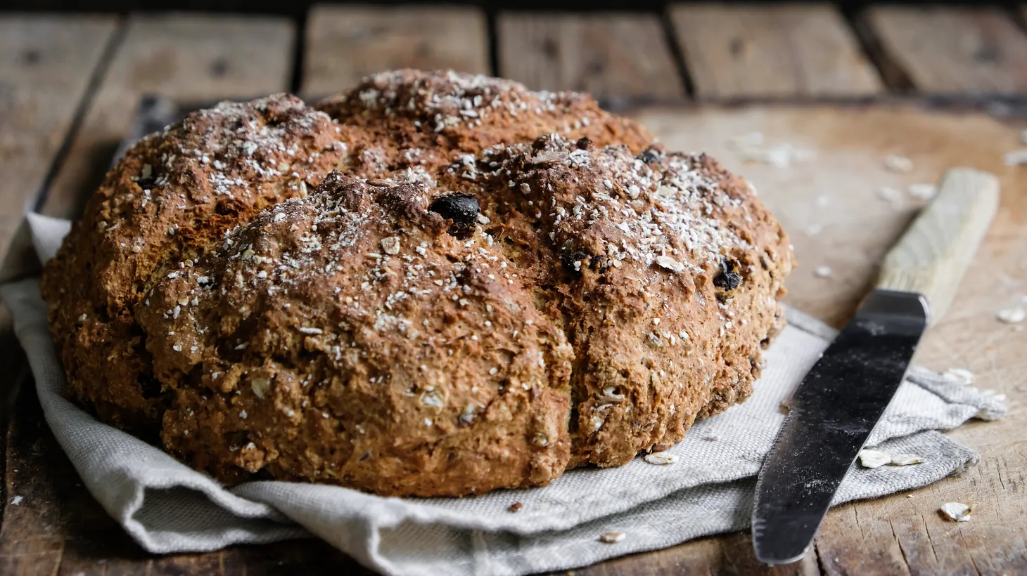 Traditional Irish soda bread was made simply with whole wheat flour, baking soda, buttermilk and salt. Currants or raisins were considered a luxury.