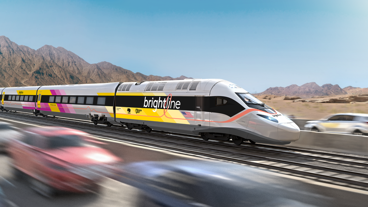 In Las Vegas today, construction began on a train that would get travelers from Rancho Cucamonga in San Bernardino County to the Las Vegas strip in about two hours.