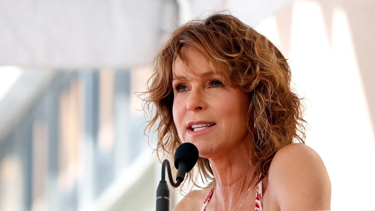 Actor Jennifer Grey speaks before the unveiling of the star for director Kenny Ortega on the Hollywood Walk of Fame in Los Angeles, California, U.S., July 24, 2019.