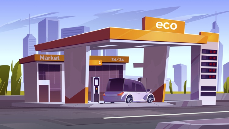 The U.S. is shifting towards electric cars, and some gas stations are preparing now by building charging ports. But the transition is financially tough.