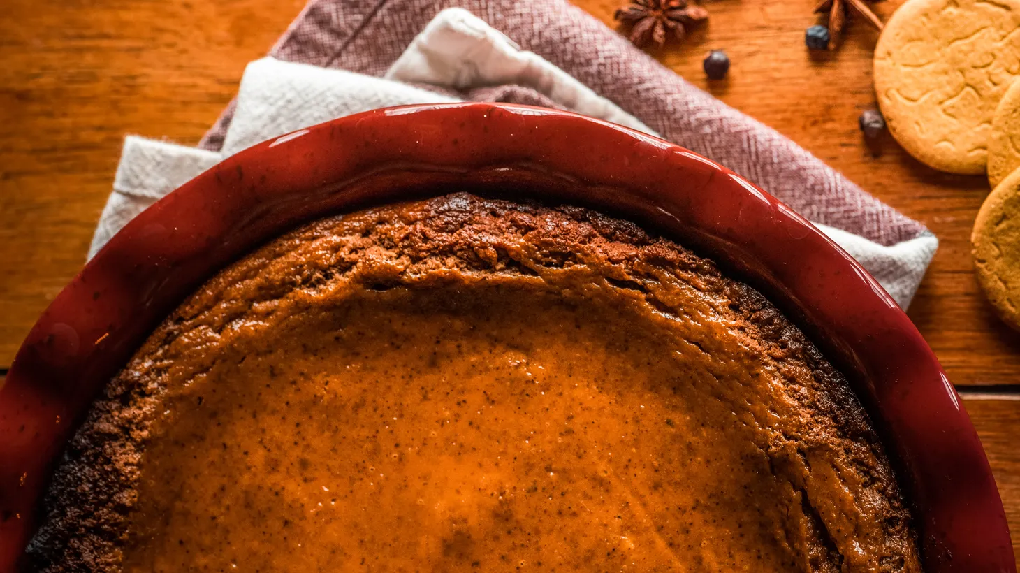 For Thanksgiving, try making pumpkin pie with a gingersnap cookie crust.