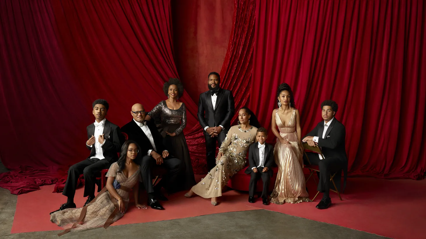 The “Black-ish” cast includes Miles Brown, Marsai Martin, Laurence Fishburne, Jenifer Lewis, Anthony Anderson, Tracee Ellis Ross, August and Berlin Gross, Yara Shahidi, and Marcus Scribner.