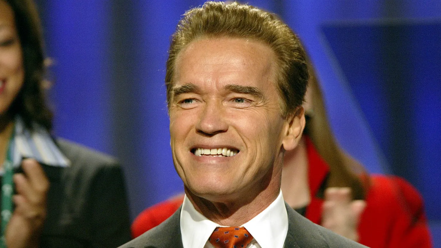 Arnold Schwarzenegger attends the California Governor's Conference on Women and Families at the Long Beach Convention Center on December 7, 2004. He recently delivered a powerful condemnation of the war in Ukraine that’s been viewed millions of times around the world.