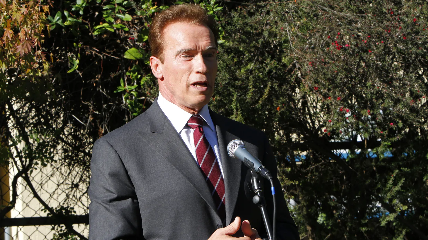 Then-Governor Arnold Schwarzenegger visits a Los Angeles elementary school to tout Proposition 49, which expanded after-school programs. He’s still fighting to preserve that victory.