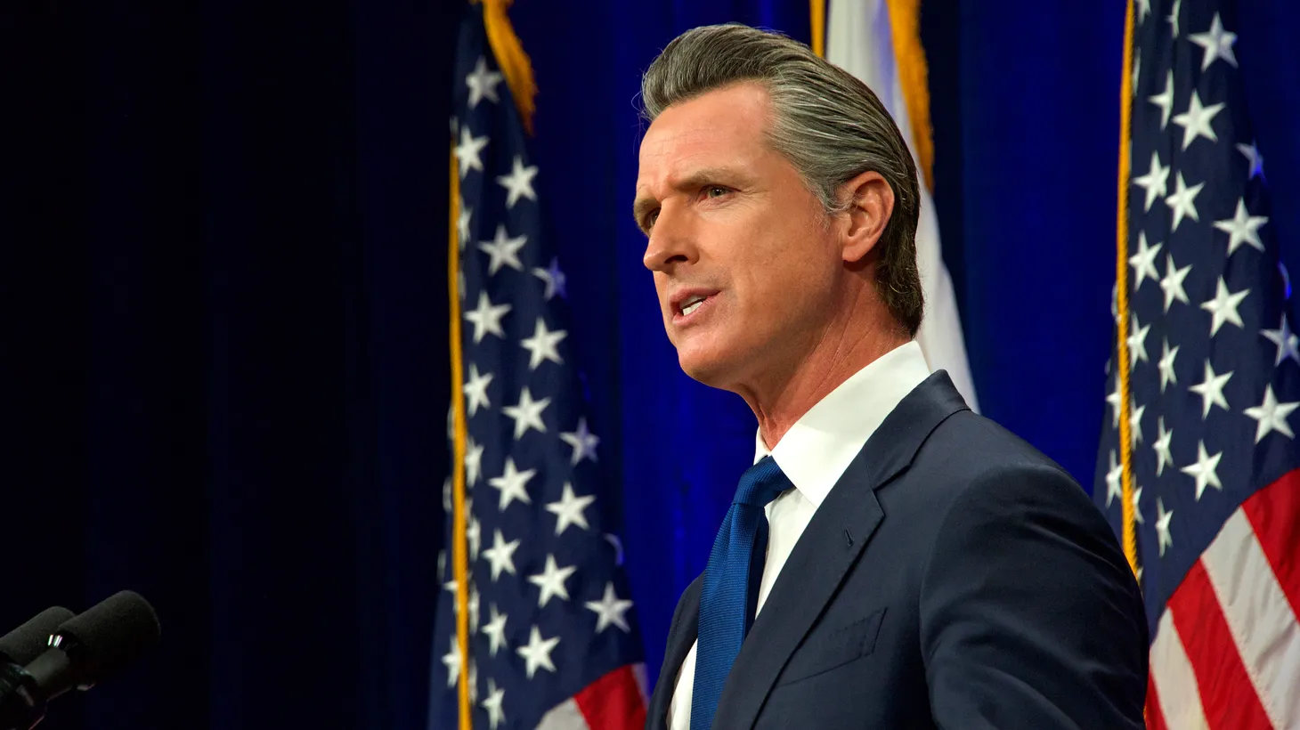 California Governor Gavin Newsom speaks at the State of the State address in Sacramento, CA, March 8, 2022.