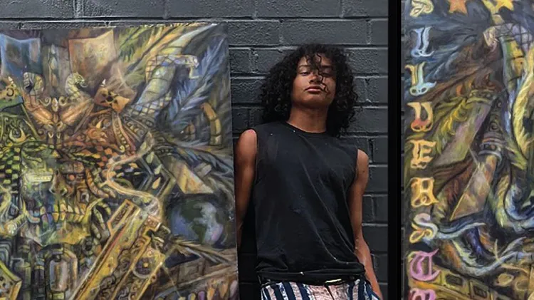 KCRW showcases young visual artist Sterling Molldrem. The 17-year-old muralist talks about his painting “BALI.”